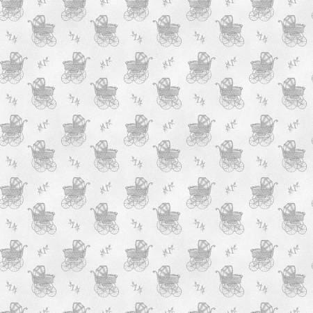 Light Grey - Sweet Carriage - Simply Blessed - Benartex - 16062B-08