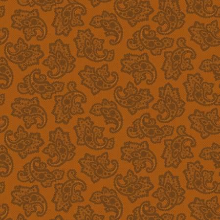 Right as Rain - Orange Delicate Paisley - Kim Diehl - Henry Glass - 9837-30