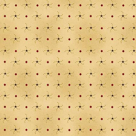 Fabric - Tan - Star - Diamond - Butter Churn Basics - Kim Diehl - Henry Glass - 6557-33