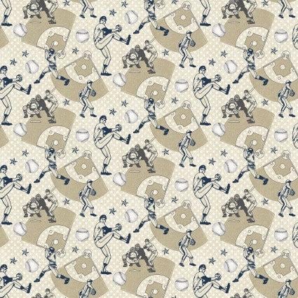Game Time - Cream Baseball Players - Benartex - BEN2603-07