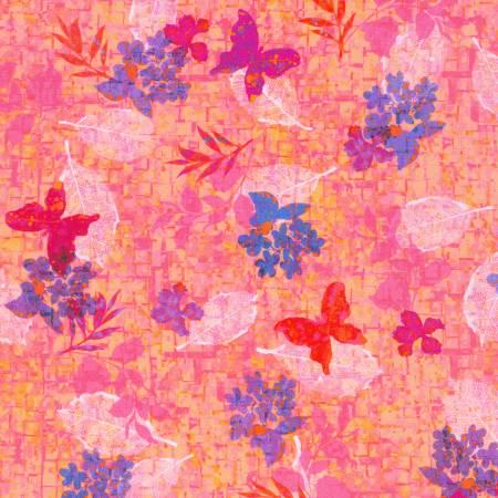 Butterflies Peach - Leaflet - Robert Kaufman - SRKD21961144