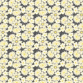 Black Yellow Large Flowers - Henry Glass - 904-49