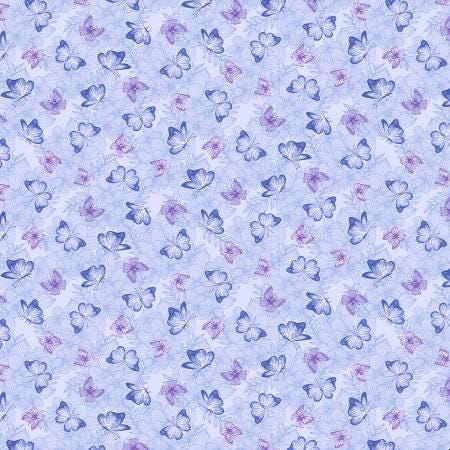 Blue Butterfly - Judy's Bloom - Benartex - 13553B-50