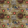 Military Marines Camo Flag Allover Cotton - Sykel Enterprises - 1338M