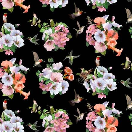 Hummingbirds Black - Dating Game - Elizabeth’s Studio - 40007E-BLACK