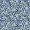 Night Mini Blooms - Blue Floral - Windham Fabrics - 51804A-3