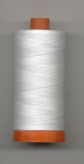 Notions - Mako - Cotton - Thread - Solid 50wt 1422yds - White 2024