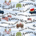 White Beautiful Lyrics - Sweet Land of Liberty - Beth Albert - 3 Wishes Fabric - 21660-WHT