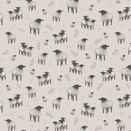Beige Allover Sheep - A Beautiful Day - Henry Glass - 1093-44
