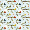 Blue Sitting Owls - Gnomeville - 3 Wishes Fabric - 19452-BLU