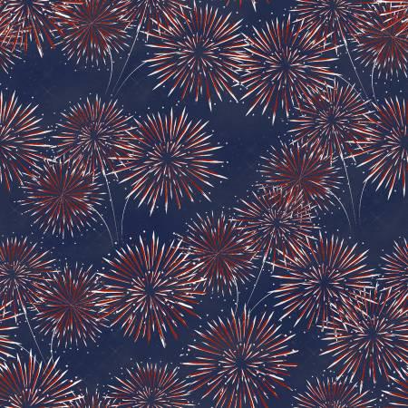 Navy Sparkling Sky - Sweet Land of Liberty - Beth Albert - 3 Wishes Fabric - 21662-NVY