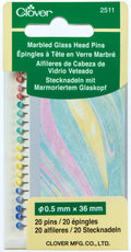 Marbled Glass Head Pins - Clover 20 ct. - CLO2511