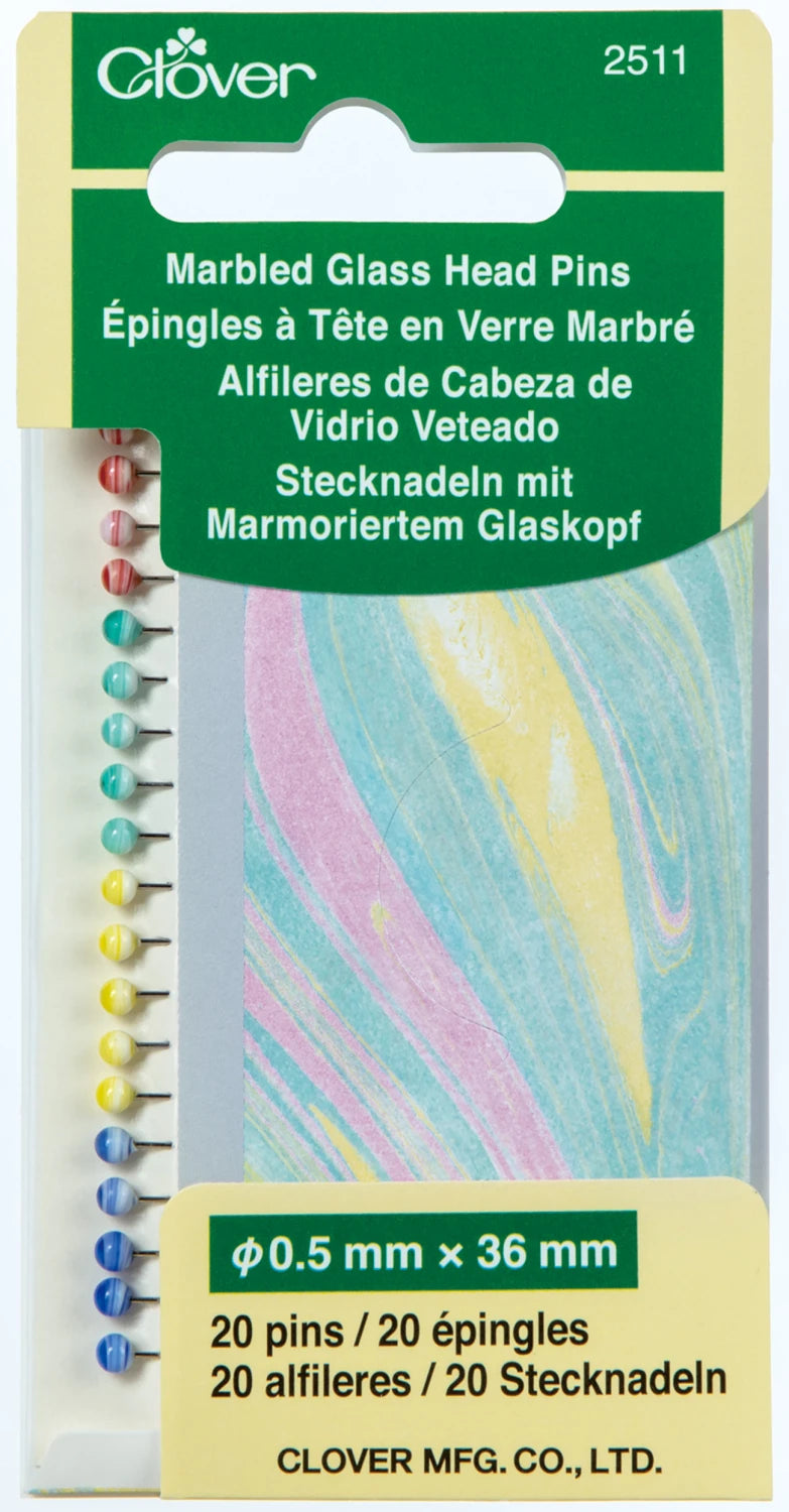 Marbled Glass Head Pins - Clover 20 ct. - CLO2511