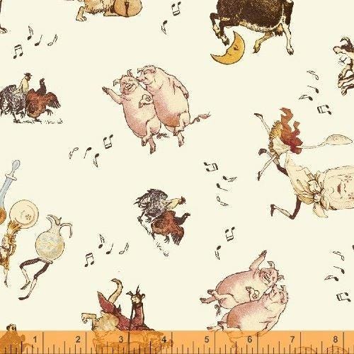 Cat and the Fiddle - The Dance - Whistler Studios - Windham Fabrics - 51094-1- 193035008148