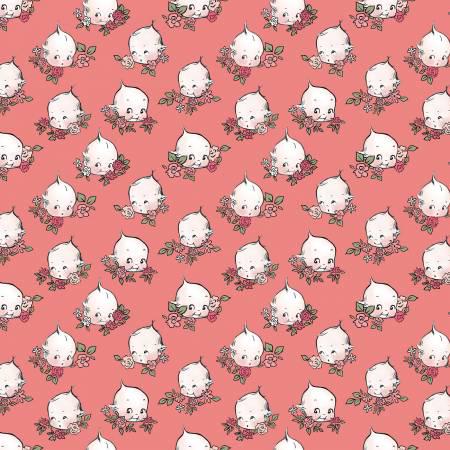 Sew Kewpie - Faces Coral - Riley Blake Designs - C10541R-CORAL
