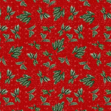 Red Holly - Country Cardinals - Wilmington Prints - 20056-373