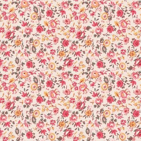 Floral Coral - Piece & Plenty - Lori Holt - Riley Blake - C15871R-CORAL