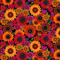 Packed Sunflowers Black - Elizabeth’s Studio - 42001E-BLACK