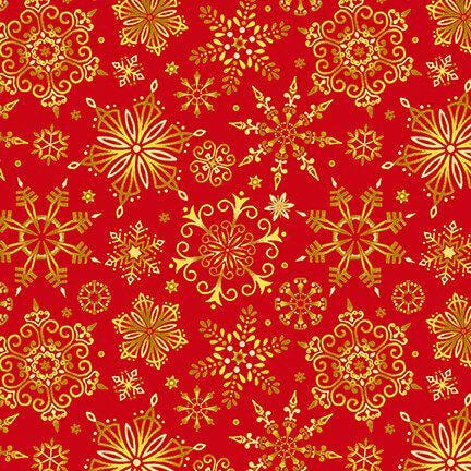 Christmas Joy - Red Snowflake - 4695M-88 Red - Studio E - 703081213511