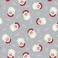 Fabric - Silver - Vintage Santa - Lewis and Irene - C55-1