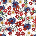 White Allover Floral - Sweet Land of Liberty - Beth Albert - 3 Wishes Fabric - 21665-WHT