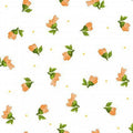 Fresh as a Daisy - Orange on White Tossed Buds - Maywood Studio - MAS9645-UW