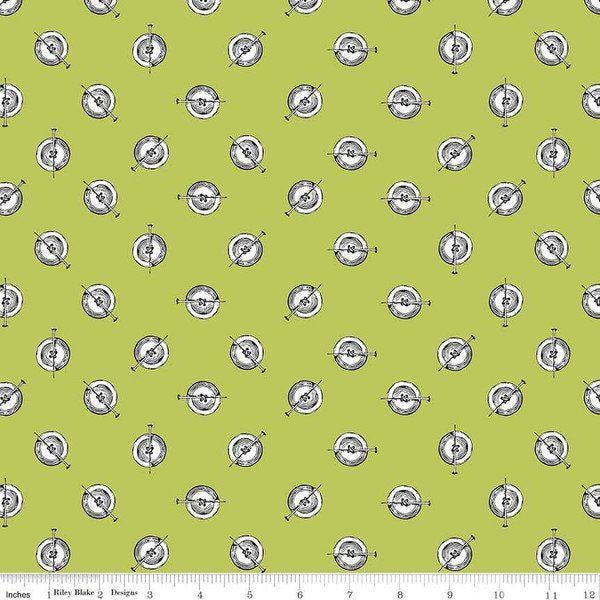 Paperdoll - Polka Button - Green - Joy Studio - Riley Blake - C7564-GREEN