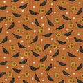 Orange Birds Leaves and Blooms - Wooly Autumn - Benartex - 13058B-39