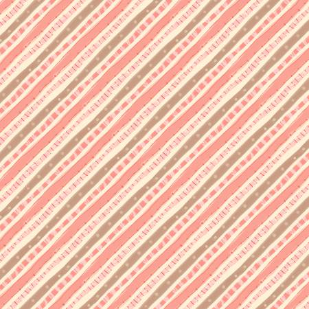 Fabric - Rainbow Dreams-Pink - Diagonal Stripes