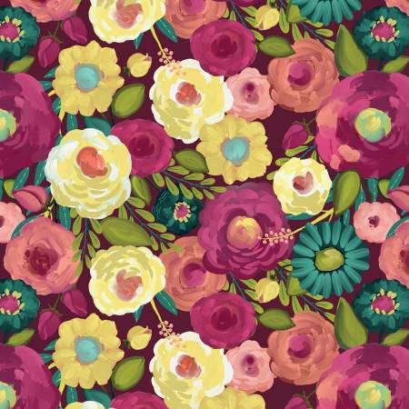Main Maroon - Fragrant Fields - Riley Blake Designs - C15220R-MAROON
