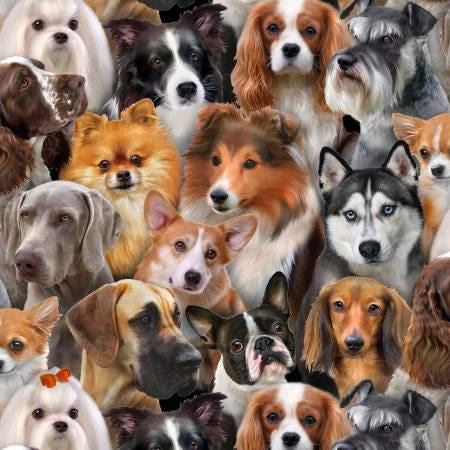 Black Dog Breeds All Over - Elizabeth's Studio - 1314E-BLK