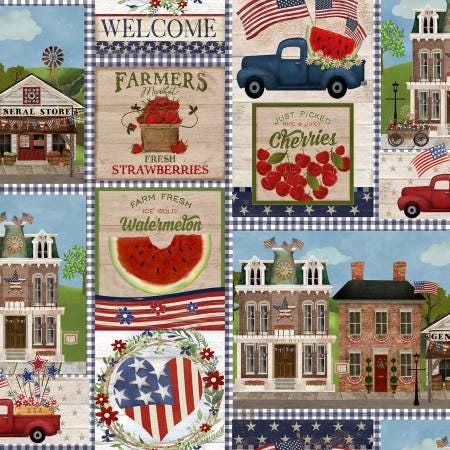 Multi Patriotic Patch - Sweet Land of Liberty - Beth Albert - 3 Wishes Fabric - 21664-MLT