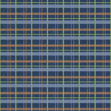 Navy Plaid - Gnome-kin Patch - Susan Winget - Wilmington Prints - 39850-447