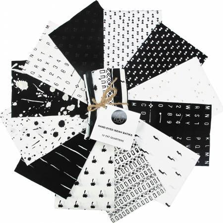 Oreo - Black White - Me You Indah Batik - Fat Quarter Bundle 12pcs - Hoffman - MYF!21-425