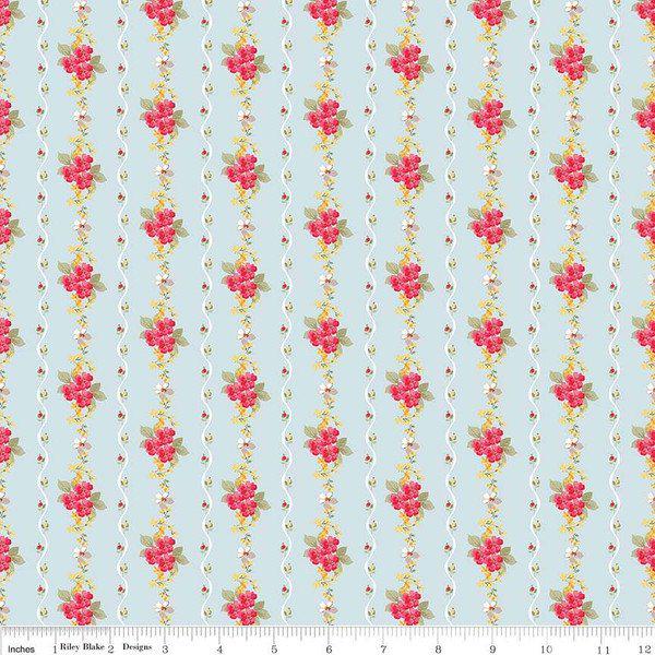 Farmhouse Floral Stripe Blue - Penny Rose Fabrics - Riley Blake - C6882-BLUE