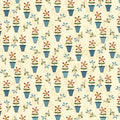 Backyard Happenings - Cream Flower Pots - Henry Glass - 2590-33