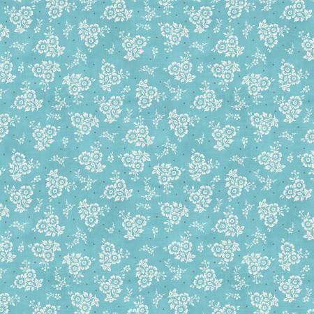 Homemade Happiness - Teal Floral Allover - Wilmington Prints - 89228-411