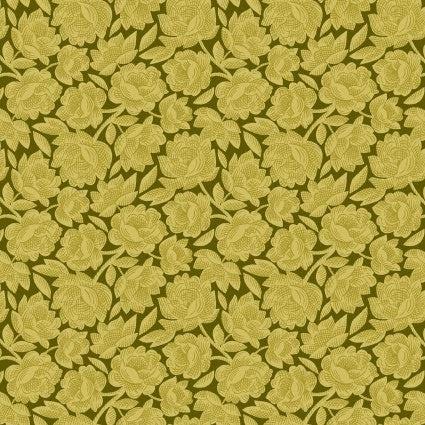 Gratitude and Grace - Green - Vintage Floral - Kim Diehl - Henry Glass - 9408-66