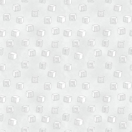 Light Grey Baby Blocks - Simply Blessed - Benartex - 16064B-08