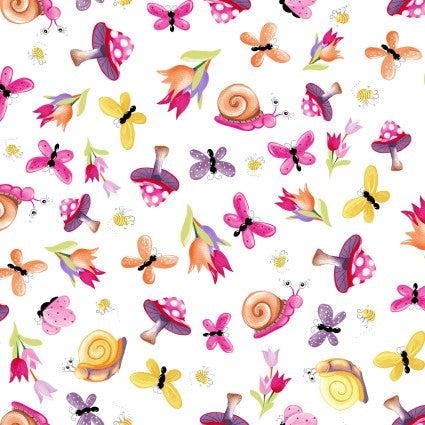 Fabric - Sloane the Snail Garden Toss - Susybee - SB20411-100