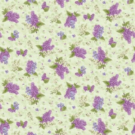 Green Tossed Lilac and Butterflies - Bloomerang - Jane Shasky - Henry Glass - 957-65