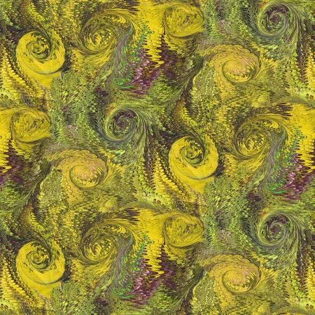 Citrine Whirlwind - Poured Color - Benartex - 13147B-40