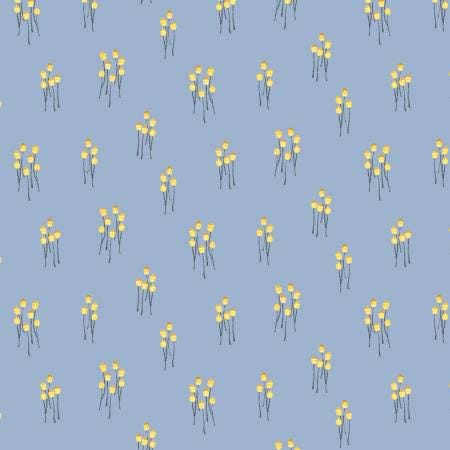 Blue Miniature Mushrooms - Be Kind to Everything that Grows - Michael Miller - DC9771-BLUE