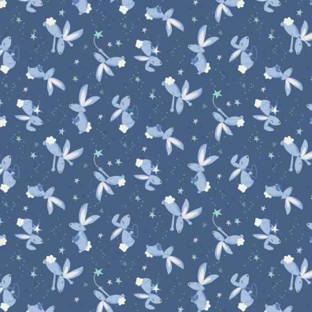 Blue Bunny Toss - Safari Lullaby - Wilmington Prints - 36265-414