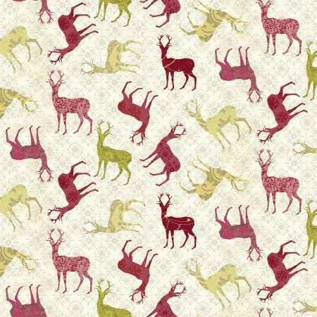 Red Patterned Deer - Christmas Magic - Benartex - 13123B-72
