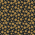 Black Autumn Flowers - Wooly Autumn - Benartex - 13057B-12