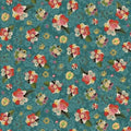 Teal Collage Flower Benartex Contemporary - BEN031225 - 10347B-84