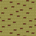 Fabric - Green - Words Red Wagon - Henry Glass - 2544-66
