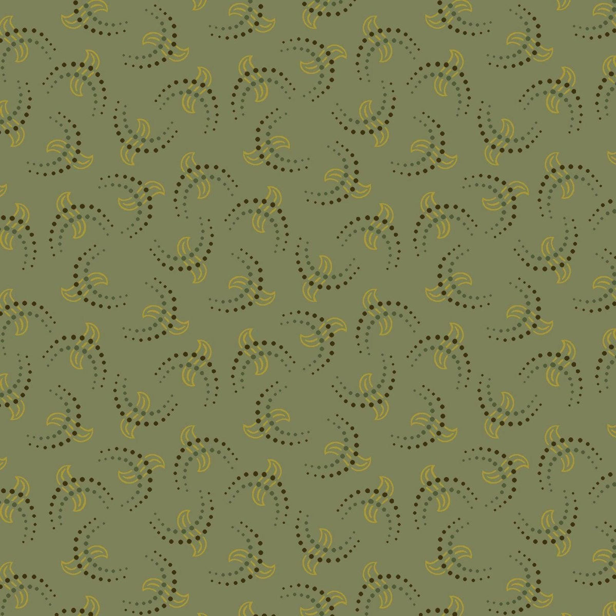 Esther's Heirloom Shirtings - 1608-11 Aqua - Crescents - Kim Diehl - Henry Glass - NSKU-27712