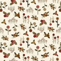 Cream Small Applique Flowers - Home Sweet Home - Debbie Busby - 3167-33